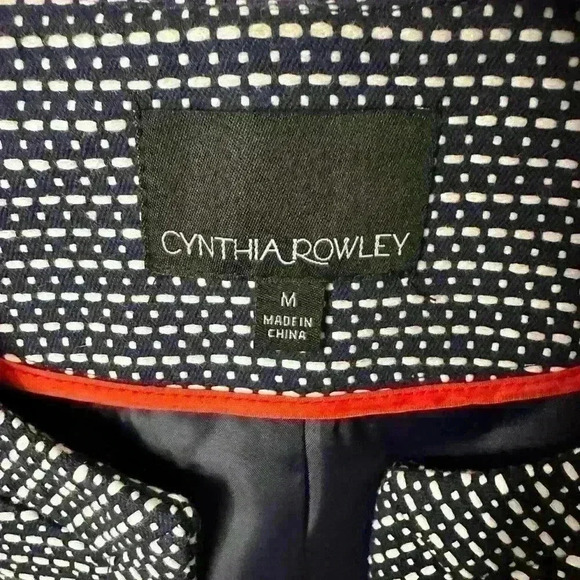 Cynthia Rowley Women’s Medium Career Blazer Houndstooth Pattern Lined - Picture 3 of 11